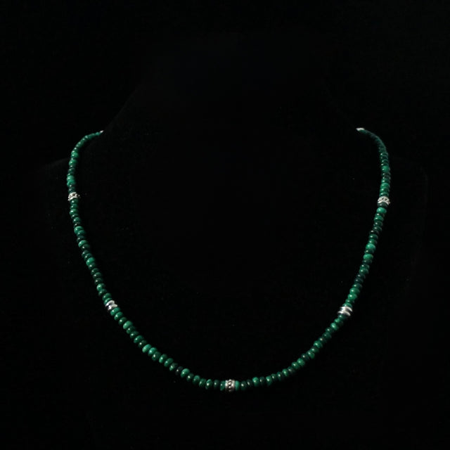 4MM Heishi Malachite Necklace