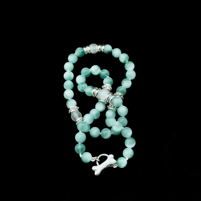 3 STATION GREEN MOONSTONE NECKLACE