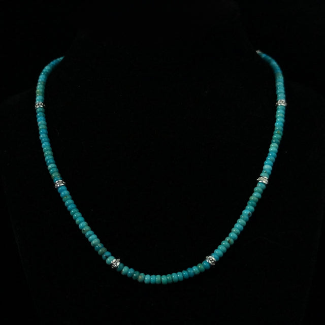 4mm Heishi all natural turquoise necklace